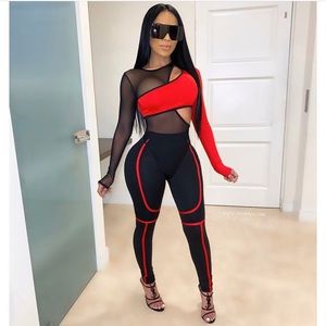 Matte bodysuit legging set.  Size L